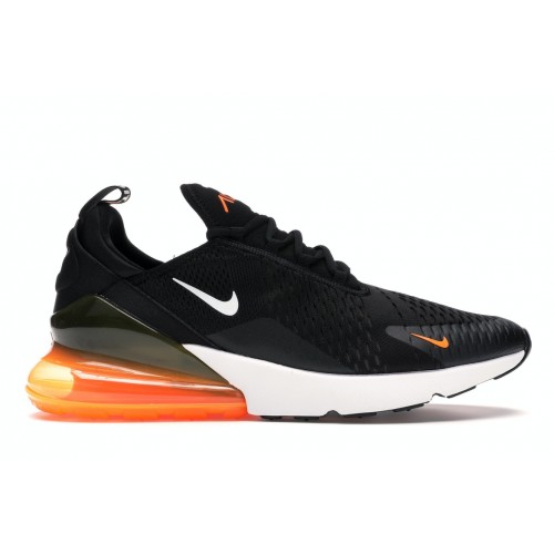 Кроссы Nike Air Max 270 Black White Total Orange - мужская сетка размеров