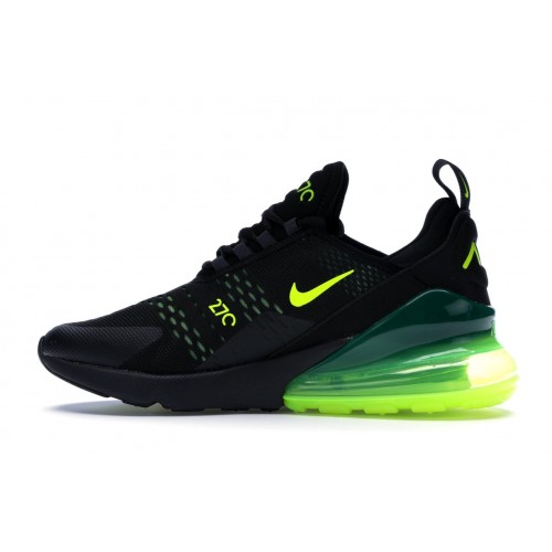 Кроссы Nike Air Max 270 Black Volt Oil Grey - мужская сетка размеров