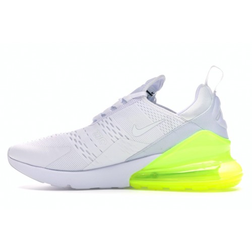 Кроссы Nike Air Max 270 White Pack (Volt) - мужская сетка размеров