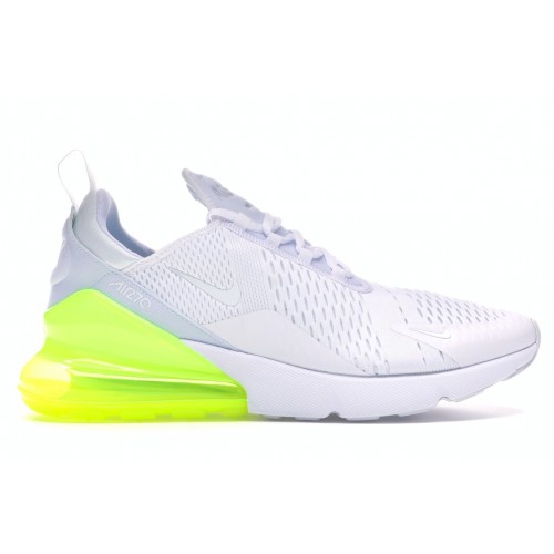 Кроссы Nike Air Max 270 White Pack (Volt) - мужская сетка размеров