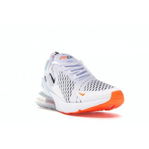 Кроссы Nike Air Max 270 White Black Total Orange - мужская сетка размеров