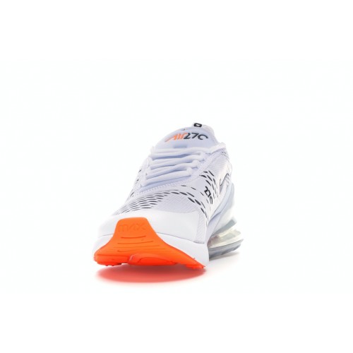 Кроссы Nike Air Max 270 White Black Total Orange - мужская сетка размеров