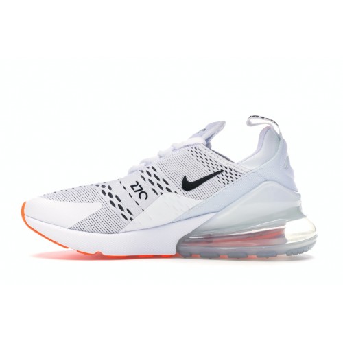 Кроссы Nike Air Max 270 White Black Total Orange - мужская сетка размеров