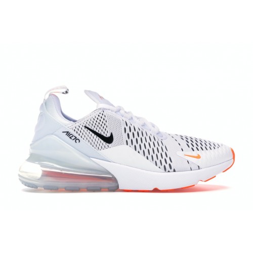 Кроссы Nike Air Max 270 White Black Total Orange - мужская сетка размеров