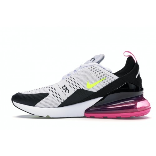 Кроссы Nike Air Max 270 White Black Fuchsia Volt - мужская сетка размеров