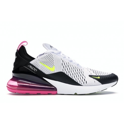 Кроссы Nike Air Max 270 White Black Fuchsia Volt - мужская сетка размеров