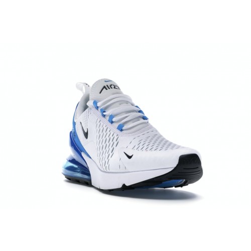 Кроссы Nike Air Max 270 White Black Photo Blue - мужская сетка размеров