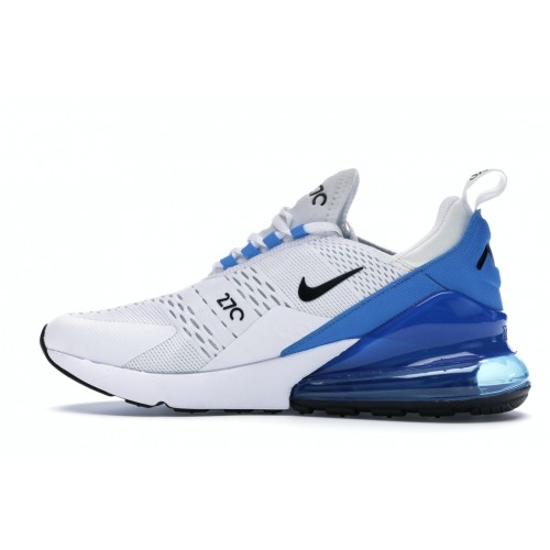 Кроссы Nike Air Max 270 White Black Photo Blue - мужская сетка размеров