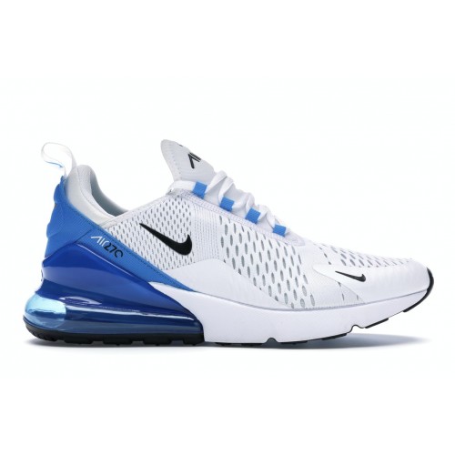 Кроссы Nike Air Max 270 White Black Photo Blue - мужская сетка размеров