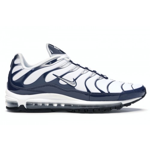 Кроссы Nike Air Max 97 Plus White Navy - мужская сетка размеров