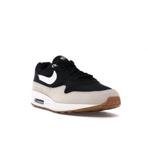 Кроссы Nike Air Max 1 Black Light Bone White - мужская сетка размеров