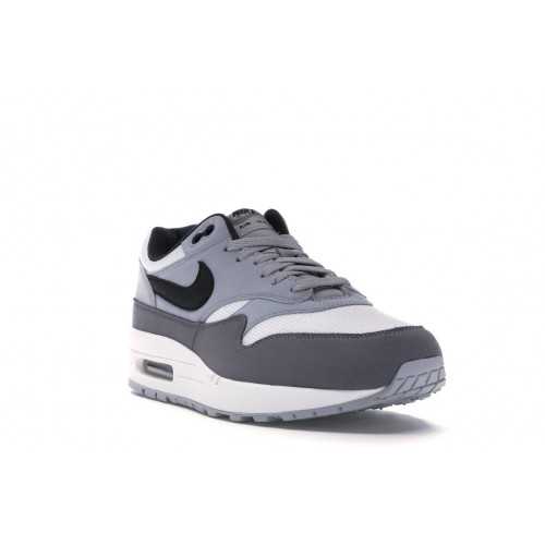 Кроссы Nike Air Max 1 White Black Wolf Grey - мужская сетка размеров