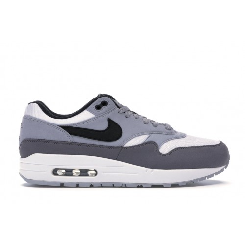 Кроссы Nike Air Max 1 White Black Wolf Grey - мужская сетка размеров