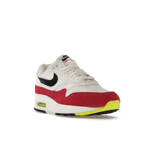 Кроссы Nike Air Max 1 White Black Volt Rush Pink - мужская сетка размеров