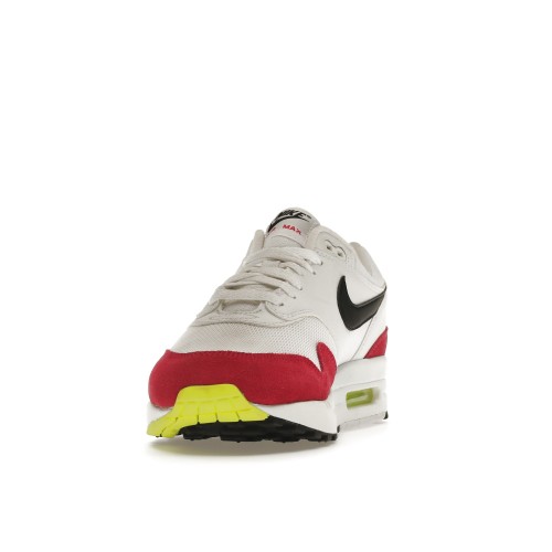 Кроссы Nike Air Max 1 White Black Volt Rush Pink - мужская сетка размеров