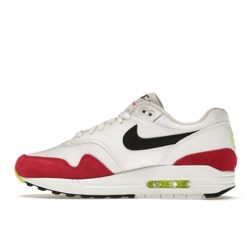 Кроссы Nike Air Max 1 White Black Volt Rush Pink - мужская сетка размеров