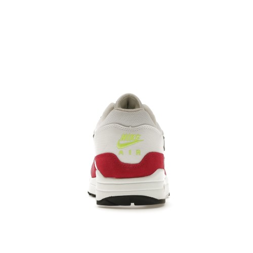 Кроссы Nike Air Max 1 White Black Volt Rush Pink - мужская сетка размеров