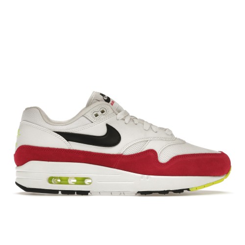 Кроссы Nike Air Max 1 White Black Volt Rush Pink - мужская сетка размеров