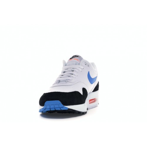 Кроссы Nike Air Max 1 White Photo Blue Black - мужская сетка размеров