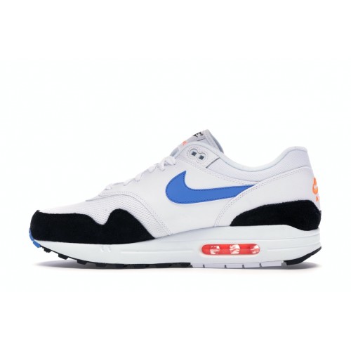 Кроссы Nike Air Max 1 White Photo Blue Black - мужская сетка размеров