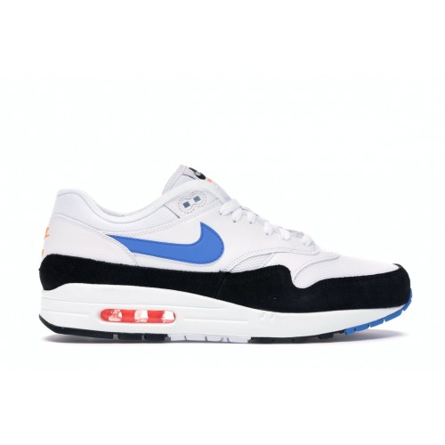 Кроссы Nike Air Max 1 White Photo Blue Black - мужская сетка размеров