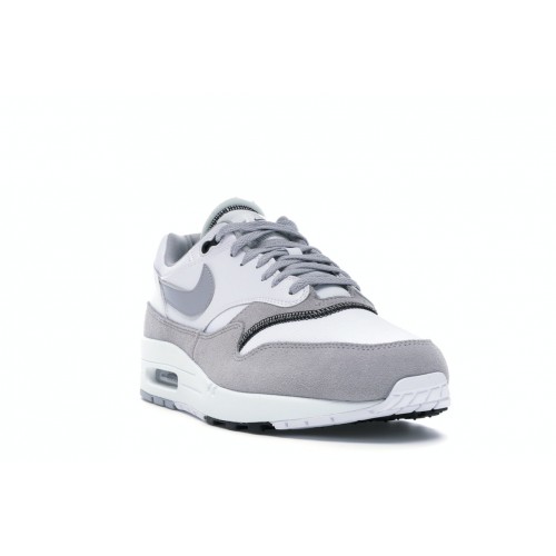 Кроссы Nike Air Max 1 Wolf Grey White - мужская сетка размеров