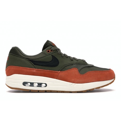 Кроссы Nike Air Max 1 Olive Canvas Dark Russet - мужская сетка размеров