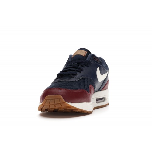 Кроссы Nike Air Max 1 Navy Team Red - мужская сетка размеров