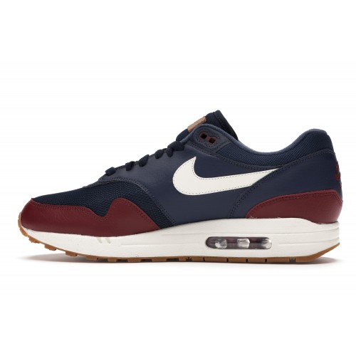 Кроссы Nike Air Max 1 Navy Team Red - мужская сетка размеров