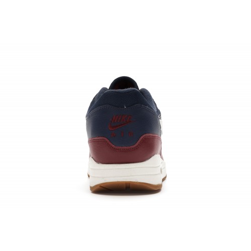 Кроссы Nike Air Max 1 Navy Team Red - мужская сетка размеров