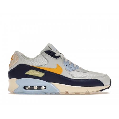 Кроссы Nike Air Max 90 Pure Platinum Blue Void - мужская сетка размеров