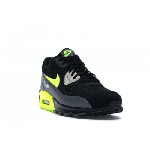 Кроссы Nike Air Max 90 Dark Grey Black Volt - мужская сетка размеров