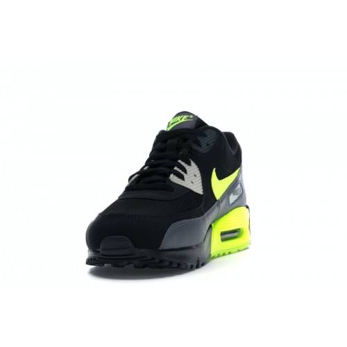 Кроссы Nike Air Max 90 Dark Grey Black Volt - мужская сетка размеров