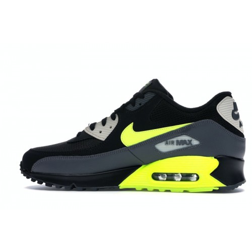 Кроссы Nike Air Max 90 Dark Grey Black Volt - мужская сетка размеров