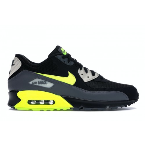 Кроссы Nike Air Max 90 Dark Grey Black Volt - мужская сетка размеров