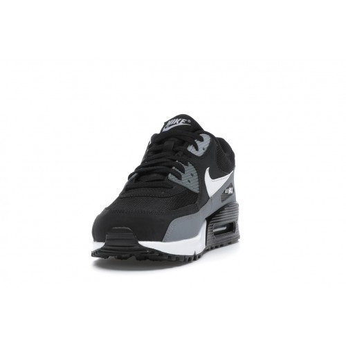 Кроссы Nike Air Max 90 Black Cool Grey White - мужская сетка размеров