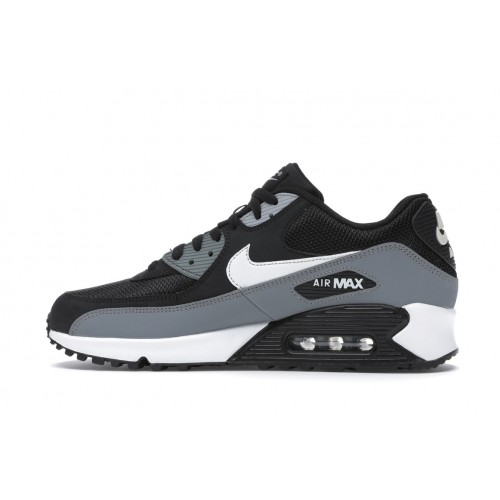 Кроссы Nike Air Max 90 Black Cool Grey White - мужская сетка размеров