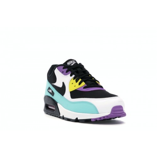 Кроссы Nike Air Max 90 Black Bright Violet White - мужская сетка размеров