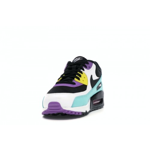 Кроссы Nike Air Max 90 Black Bright Violet White - мужская сетка размеров