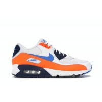 Кроссовки Nike Air Max 90 White Photo Blue Total Orange