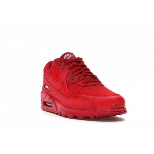 Кроссы Nike Air Max 90 Triple Red - мужская сетка размеров