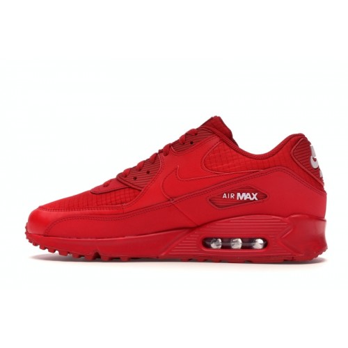 Кроссы Nike Air Max 90 Triple Red - мужская сетка размеров