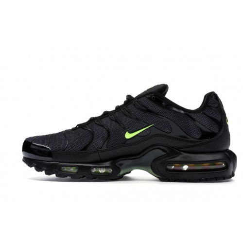 Кроссы Nike Air Max Plus Black Volt Glow - мужская сетка размеров