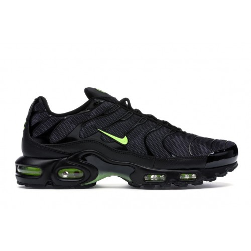 Кроссы Nike Air Max Plus Black Volt Glow - мужская сетка размеров