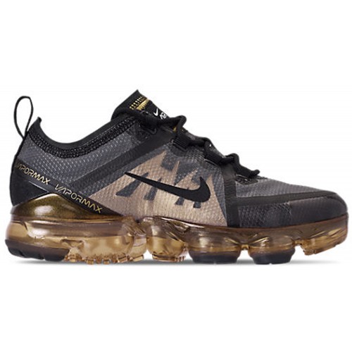 Подростковые кроссовки Nike Air VaporMax 2019 Black Metallic Gold (GS)