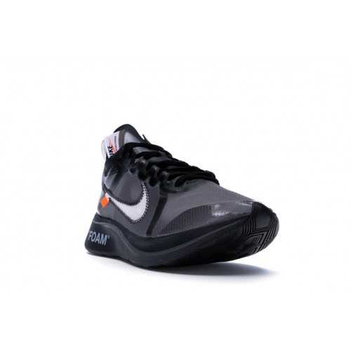 Кроссы Nike Zoom Fly Off-White Black Silver - мужская сетка размеров
