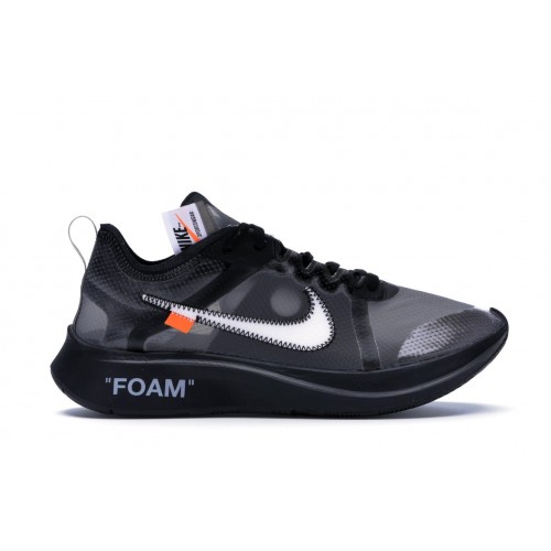 Кроссы Nike Zoom Fly Off-White Black Silver - мужская сетка размеров