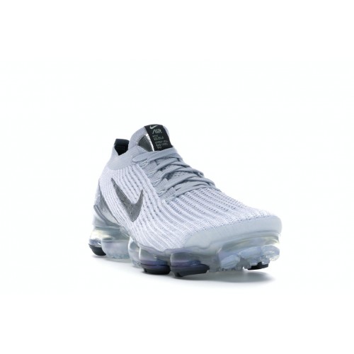 Кроссы Nike Air VaporMax Flyknit 3 White Reflect Silver - мужская сетка размеров