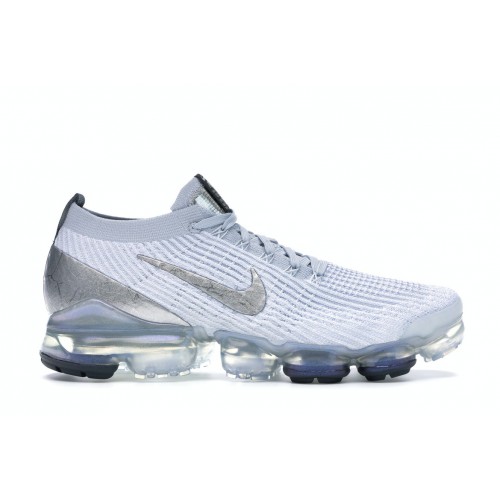 Кроссы Nike Air VaporMax Flyknit 3 White Reflect Silver - мужская сетка размеров