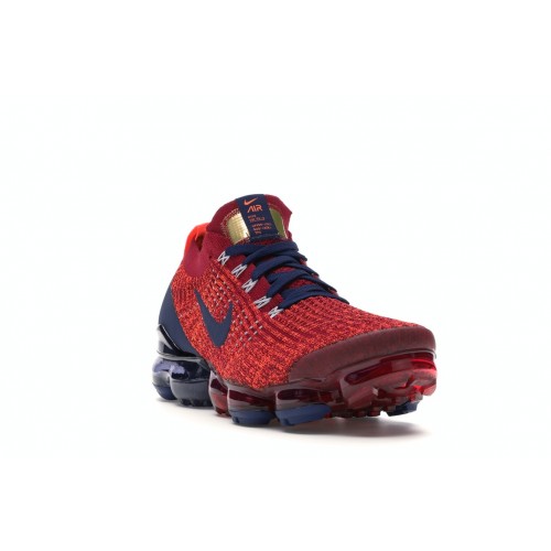 Кроссы Nike Air VaporMax Flyknit 3 Noble Red Blue Void - мужская сетка размеров